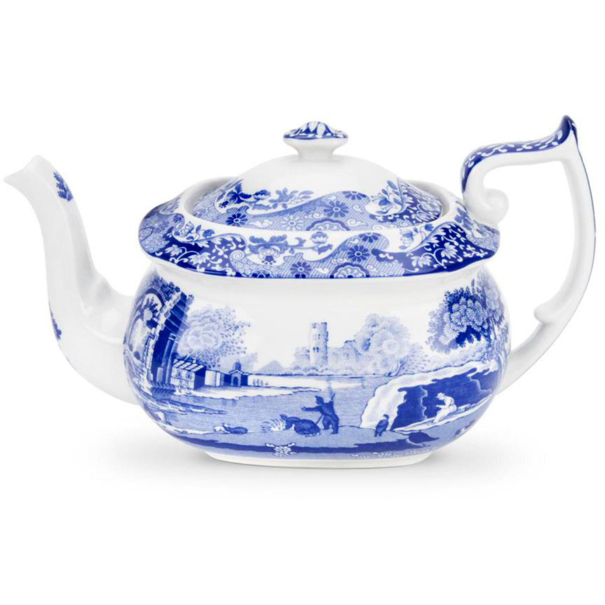 Spode Blue Italian tekande i hvidt og blåt porcelæn
