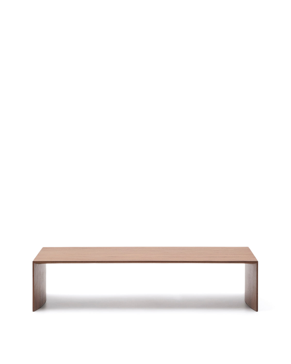 Kave Home Litto rektangulært sofabord i brun valnøddefinér, 140x70 cm