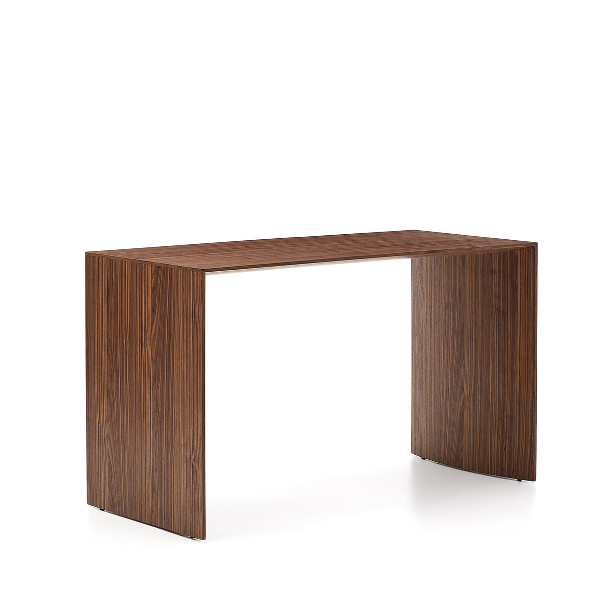 Kave Home Litto rektangulært skrivebord i brun valnøddefinér, 140x60 cm
