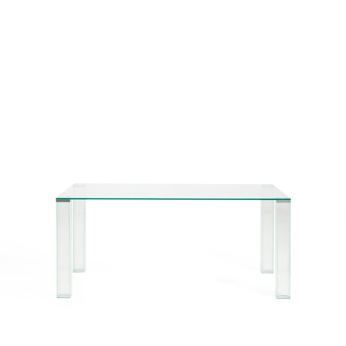 Kave Home Adularia rektangulært spisebord i klar hærdet glas, 160x90 cm
