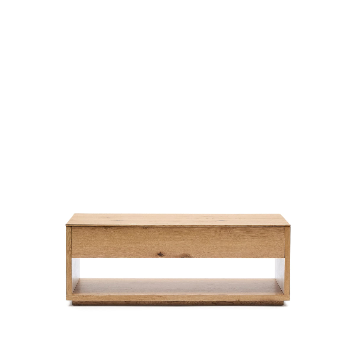 Kave Home Alguema sofabord i natur egefinér med hæve-sænke-funktion, 120x60 cm