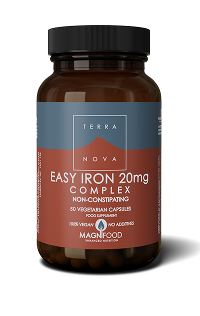 Pakning med TerraNova Easy Iron 20 mg Complex, 50 kapsler