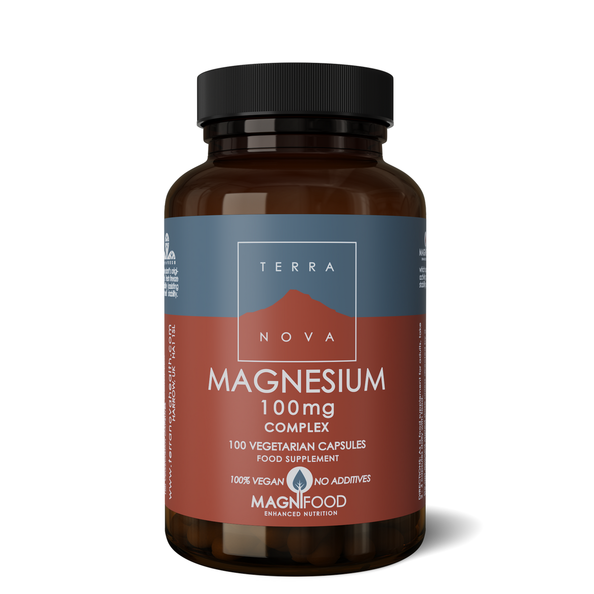 TerraNova Magnesium Complex 100 mg i pakning med 100 kapsler