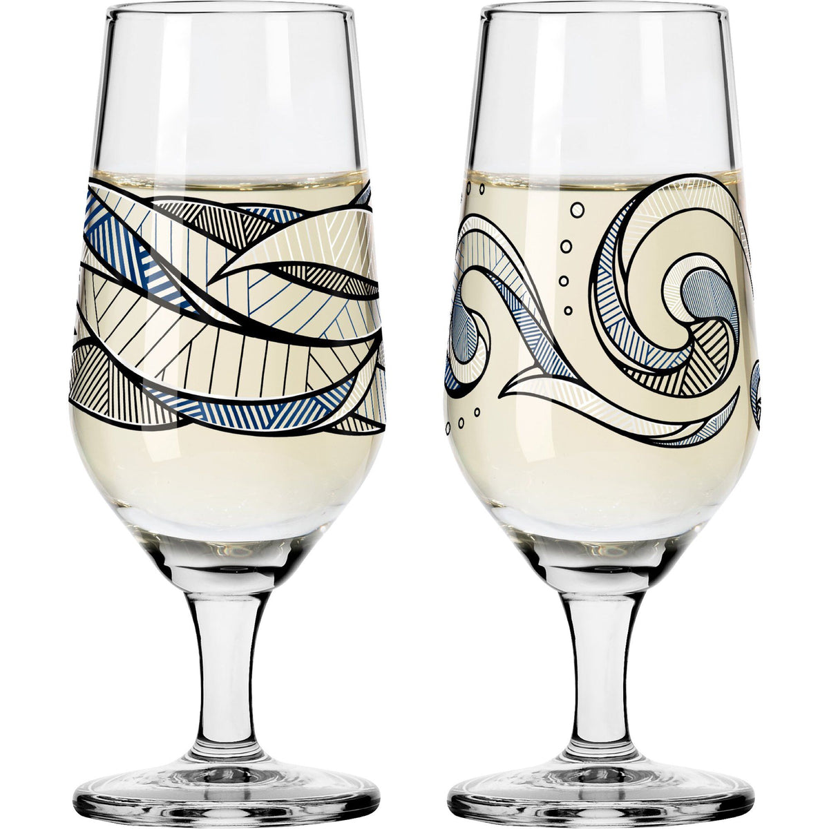 To Ritzenhoff Brauchzeit snapseglas, design NO:5 og NO:6