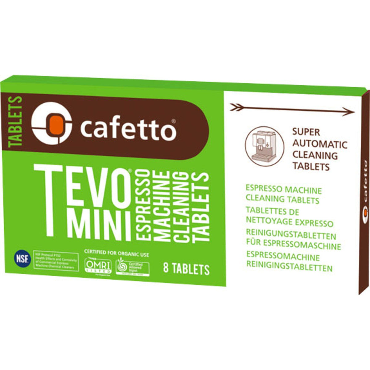 Cafetto Tevo mini rensetabletter til espressomaskine
