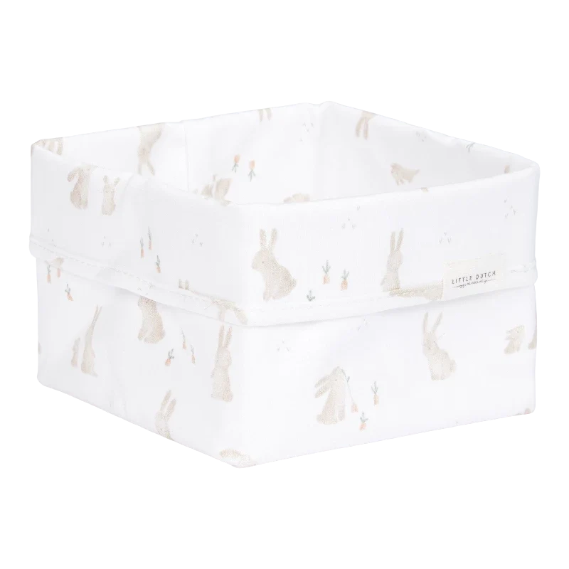 Lille opbevaringskurv fra Little Dutch i designet Baby Bunny til puslebordet