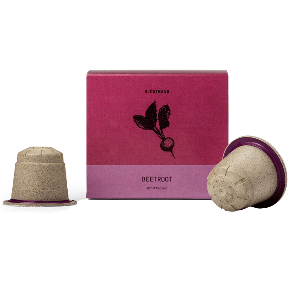 Sjöstrand Boost Beetroot kapsler, pakke med ti kapsler med rødbedesmag