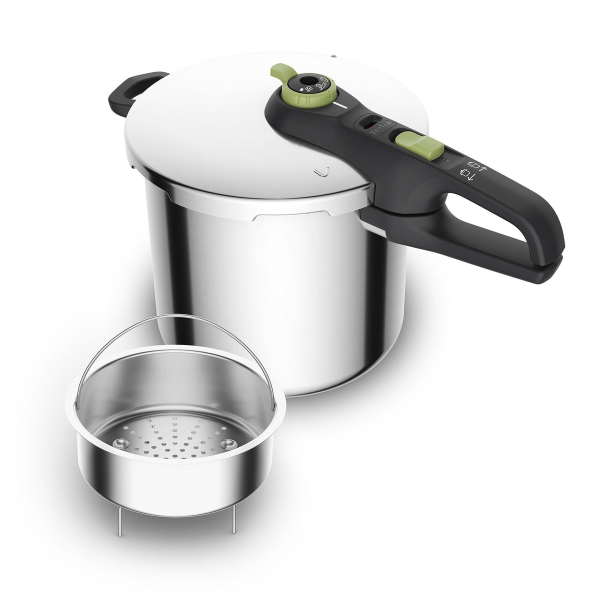 Tefal Secure Trendy trykkoger på 8 liter med dampkurv