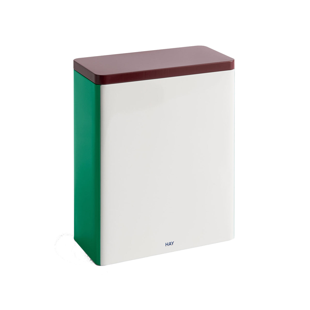 Hay Tin Container X-Large opbevaringsboks i off-white, burgundy og green