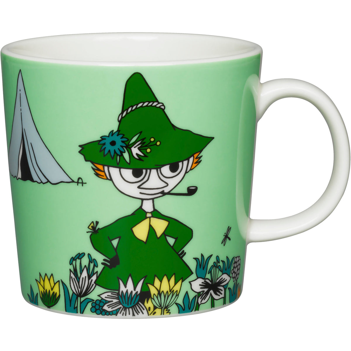 Moomin Arabia porcelænskrus med Mumrikken i grøn farve