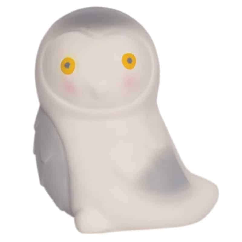 Tikiri sneugle i naturgummi med lille klokke, bidering og rangle