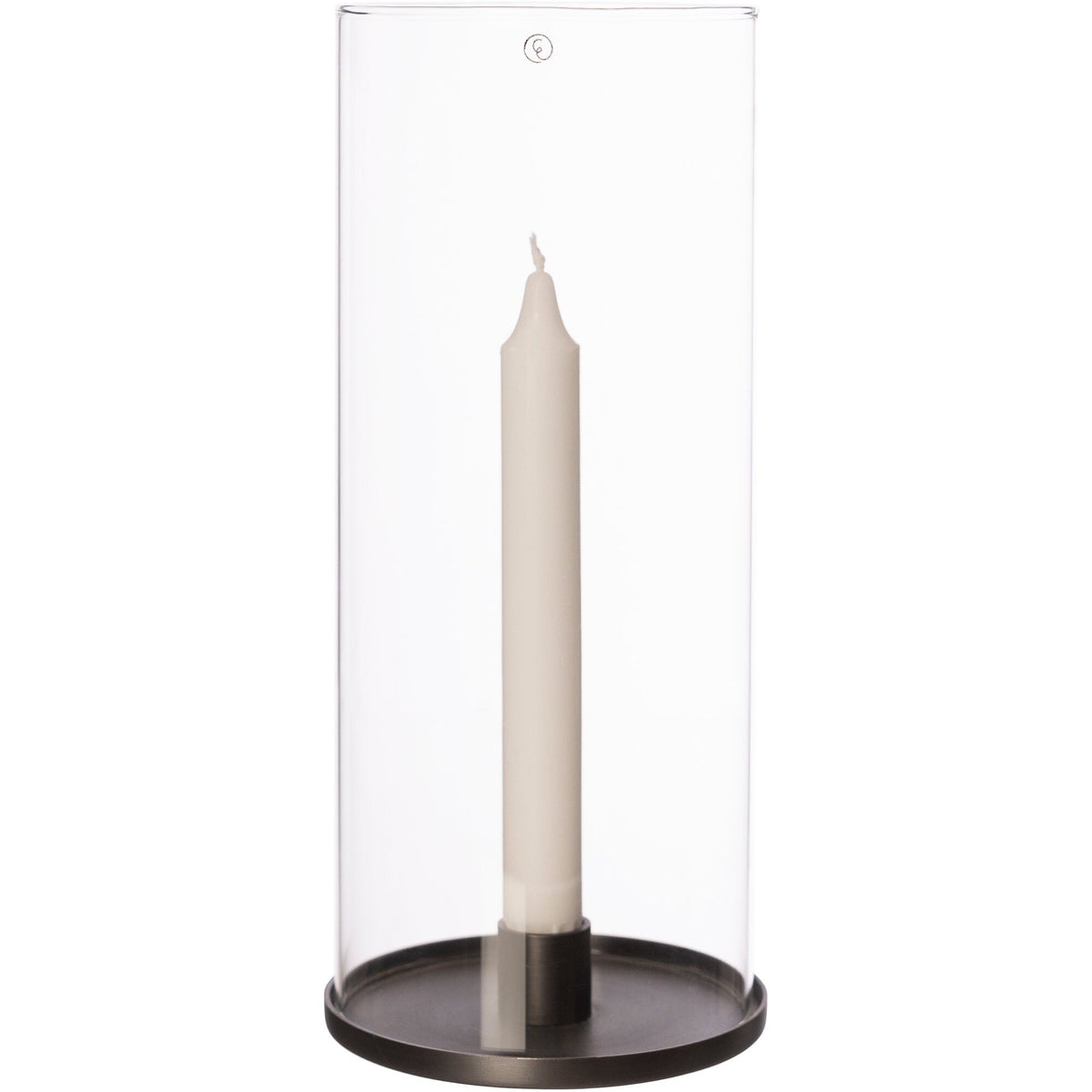Ernst glaslanterne i sort aluminium med gennemsigtigt glas, 28 cm