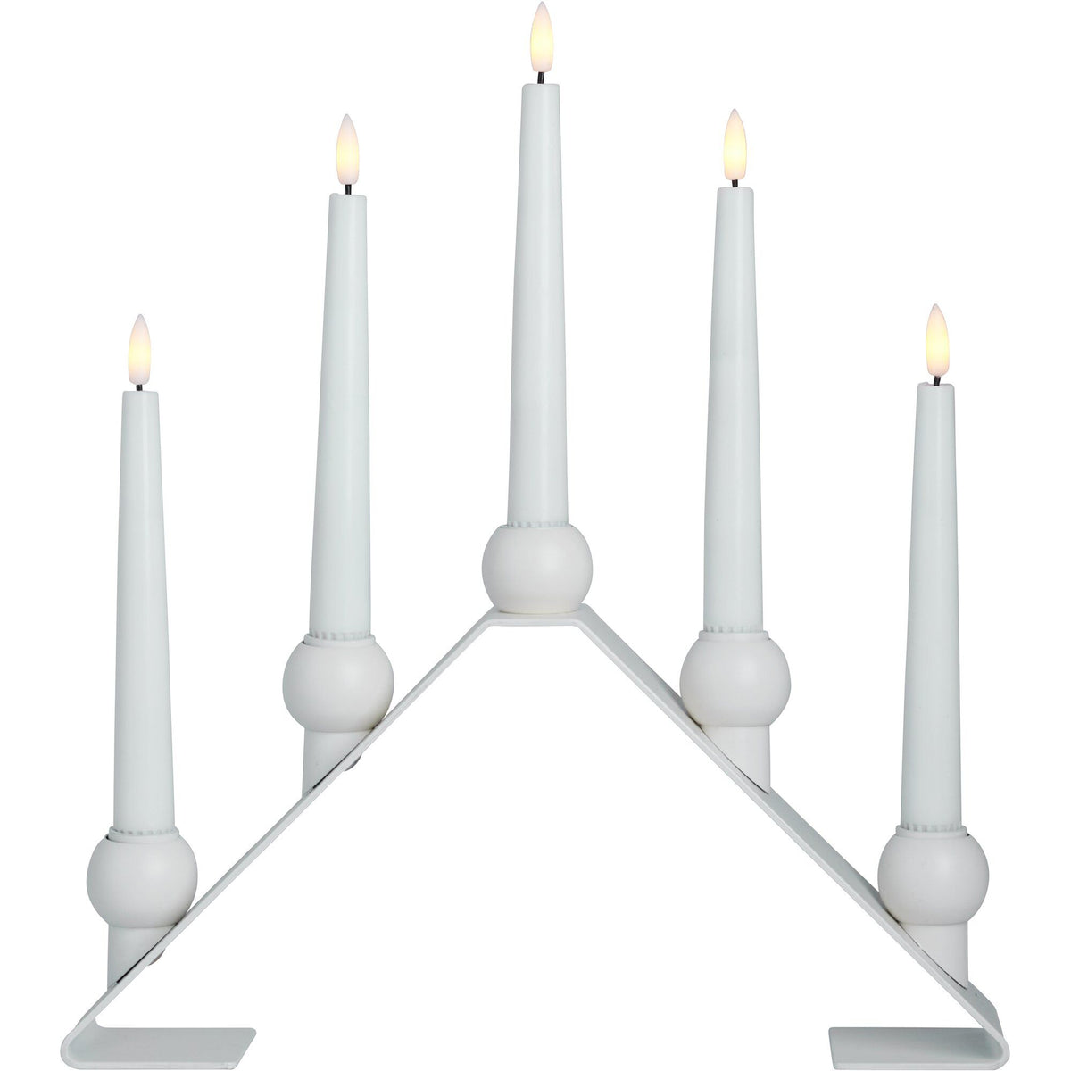 Hvid Luna adventslysestage fra Watt & Veke med aftagelige kugler