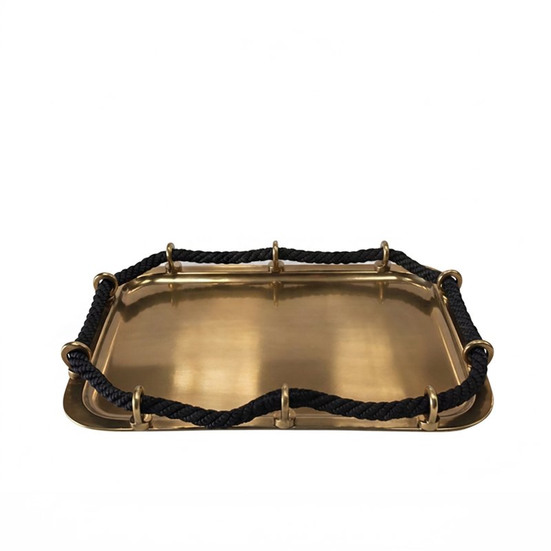 Rivage Premium serveringsbakke med antik finish og rebhåndtag