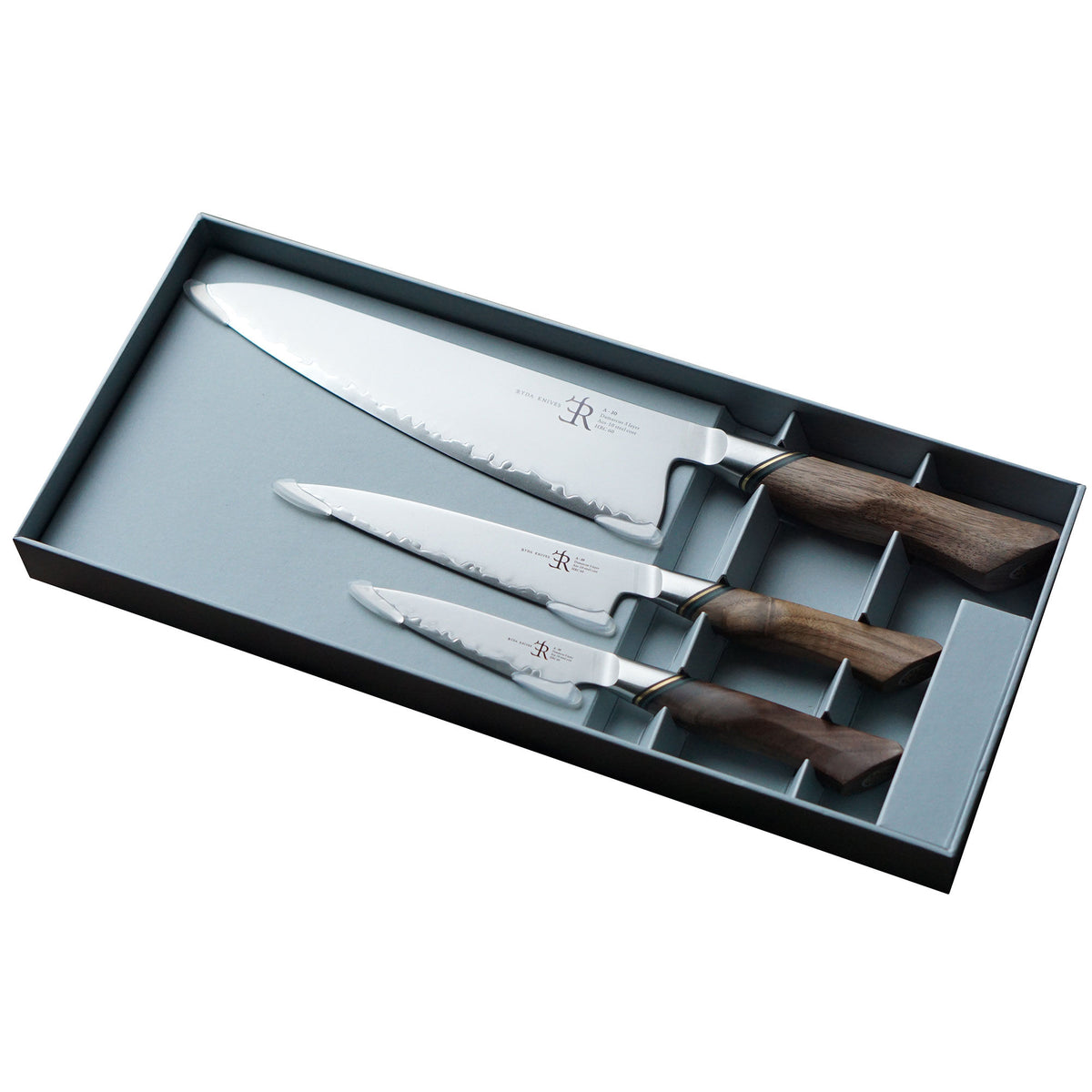 Ryda Knives A-30 knivsæt med kokkekniv, universalkniv og urtekniv