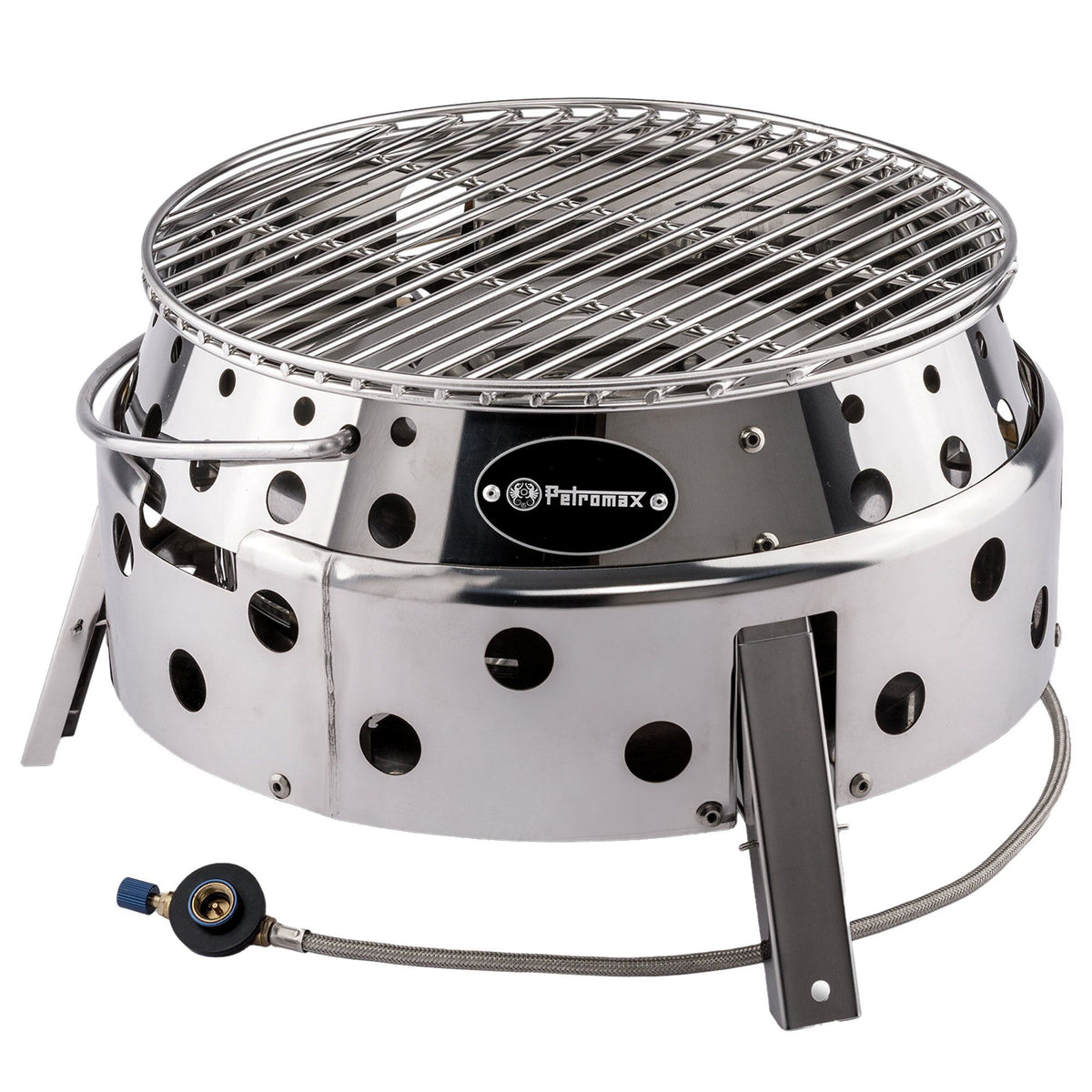 Petromax Atago gasgrill i rustfrit stål, kompakt model til camping