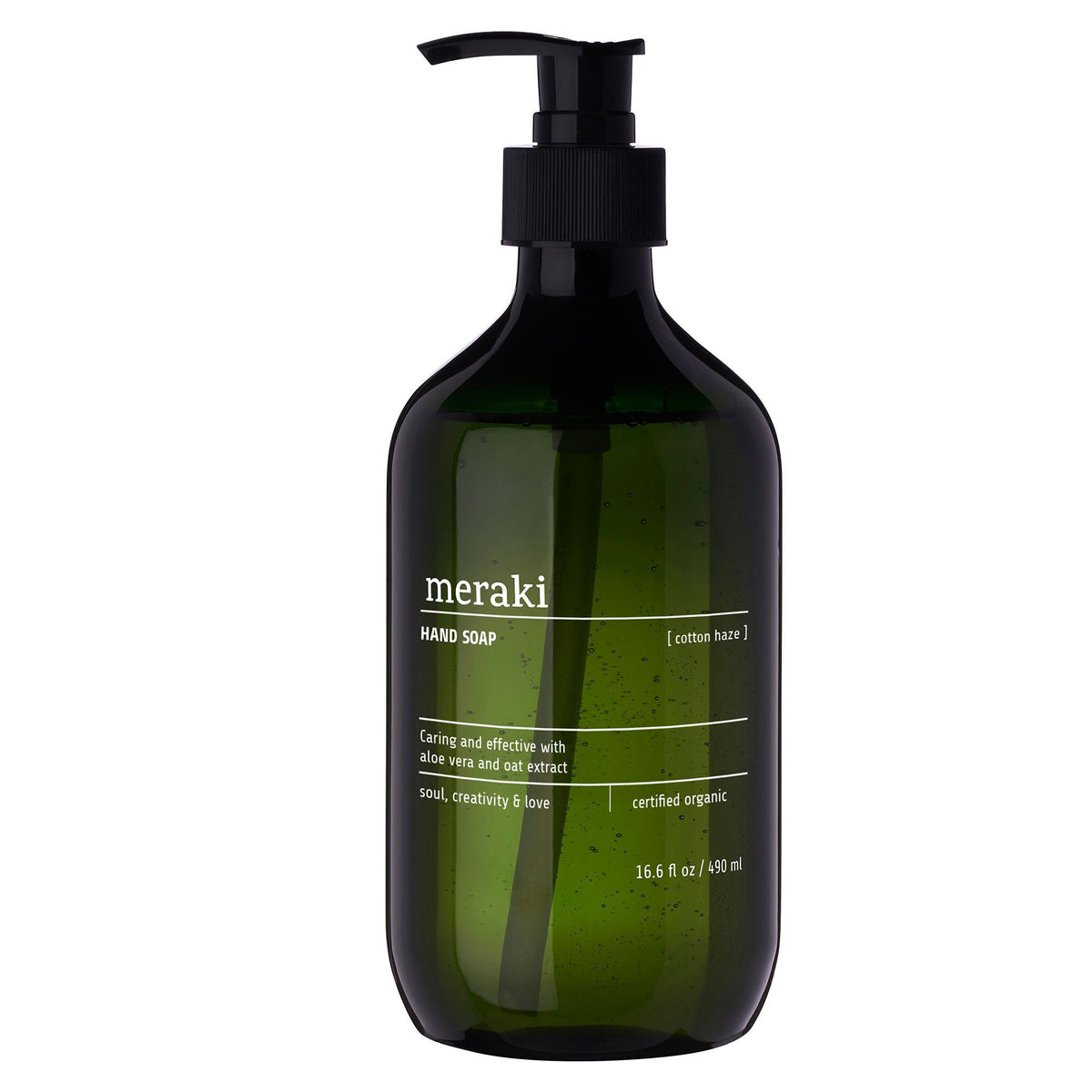 Flaske med Meraki håndsæbe Cotton Haze, 490 ml, økologisk