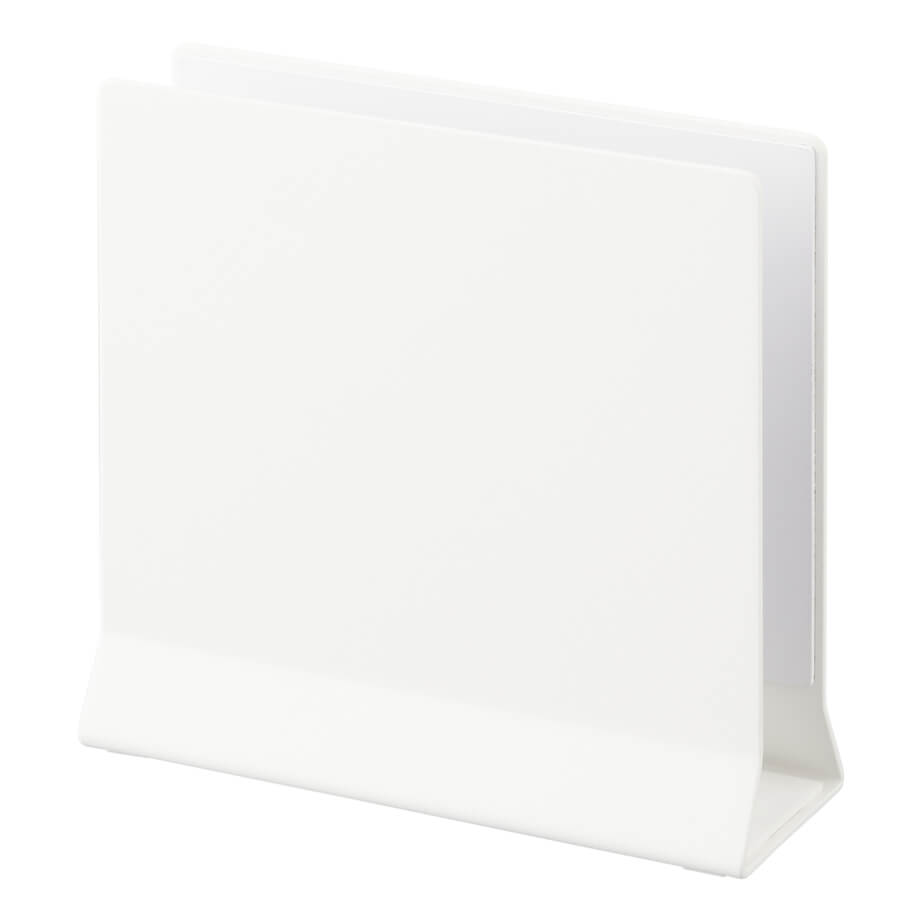 Hvid vertikal laptopholder fra Yamazaki med ultraslankt design