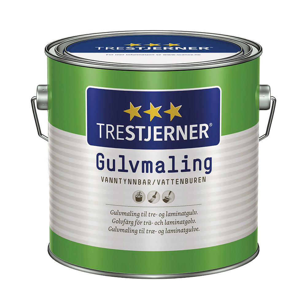 Dåse med Trestjerner Gulvmaling i halvblank, 0,68 L