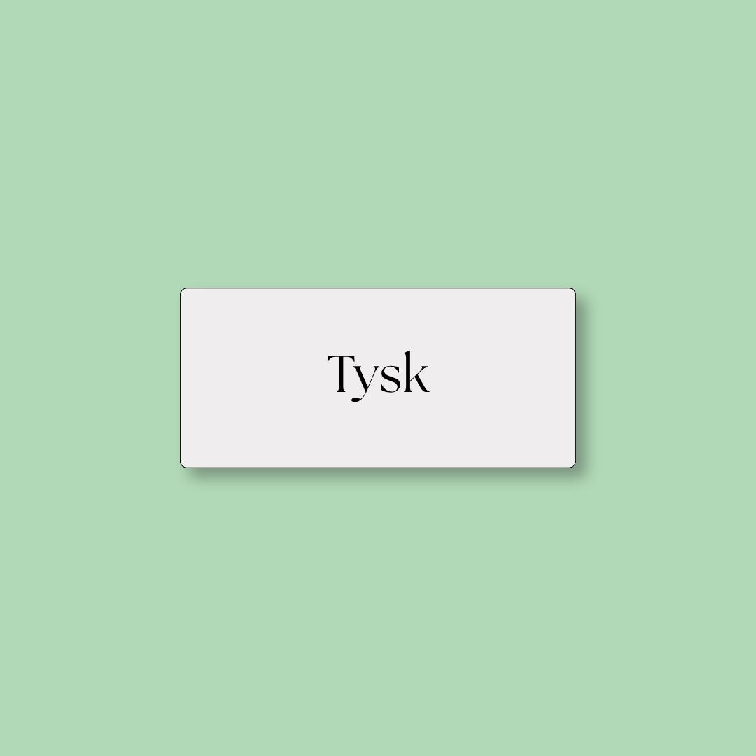 Grå magnetisk ToDoodle skemabrik til faget tysk