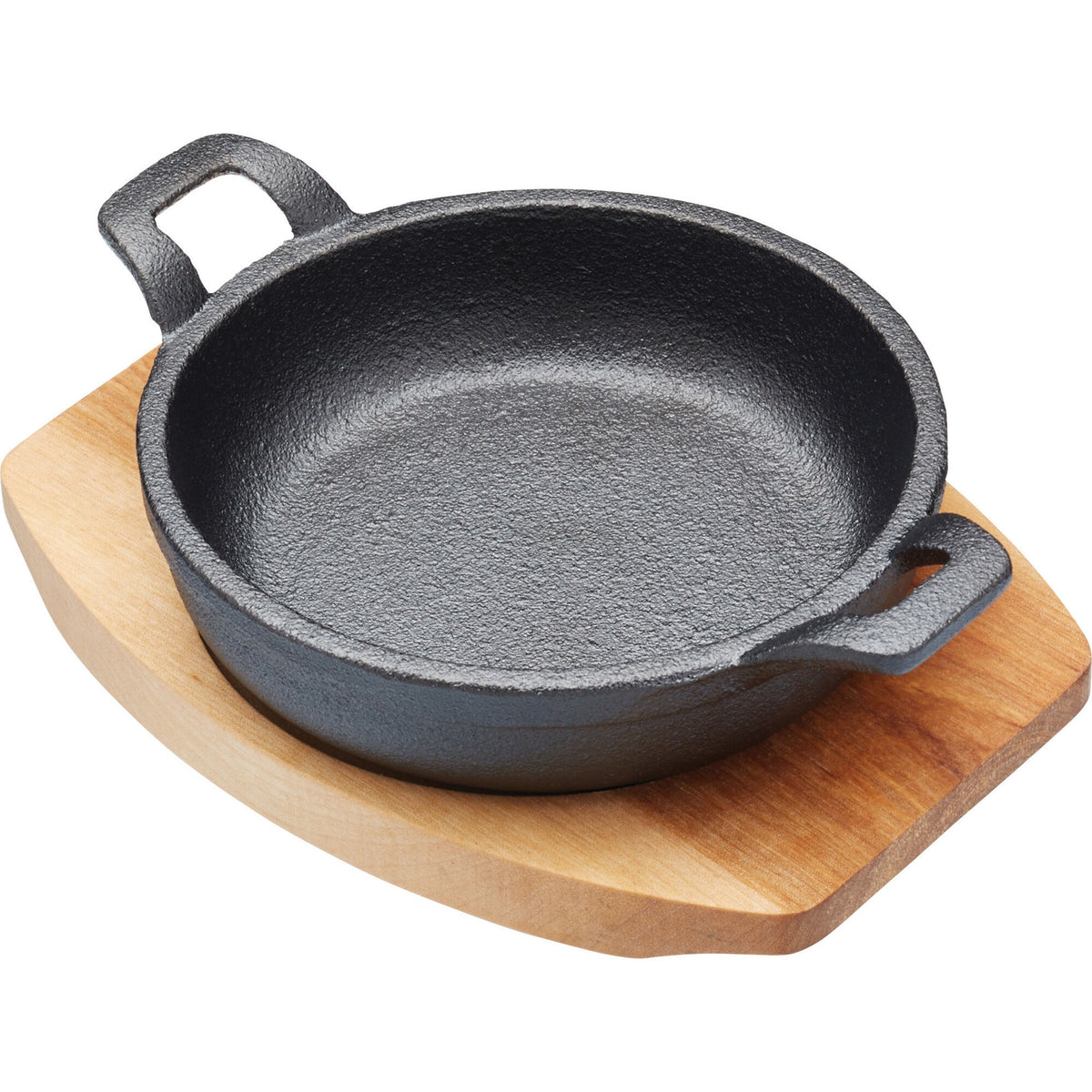Kitchencraft Mini serveringsform i sort støbejern med underlag