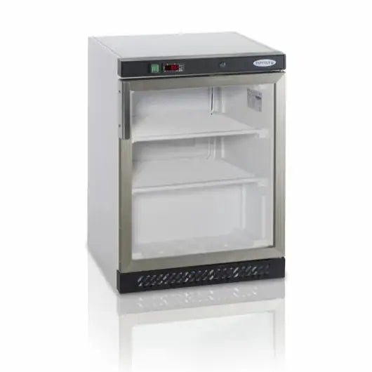 Hvid Tefcold UF200G displayfryser med 120 liter nettovolumen
