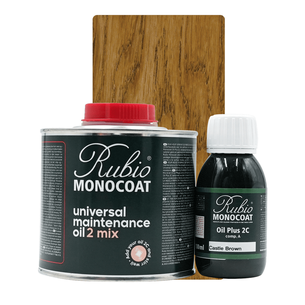 Rubio Monocoat Universal Maintenance Oil 2 Mix sæt i farven Castle Brown, 400 ml