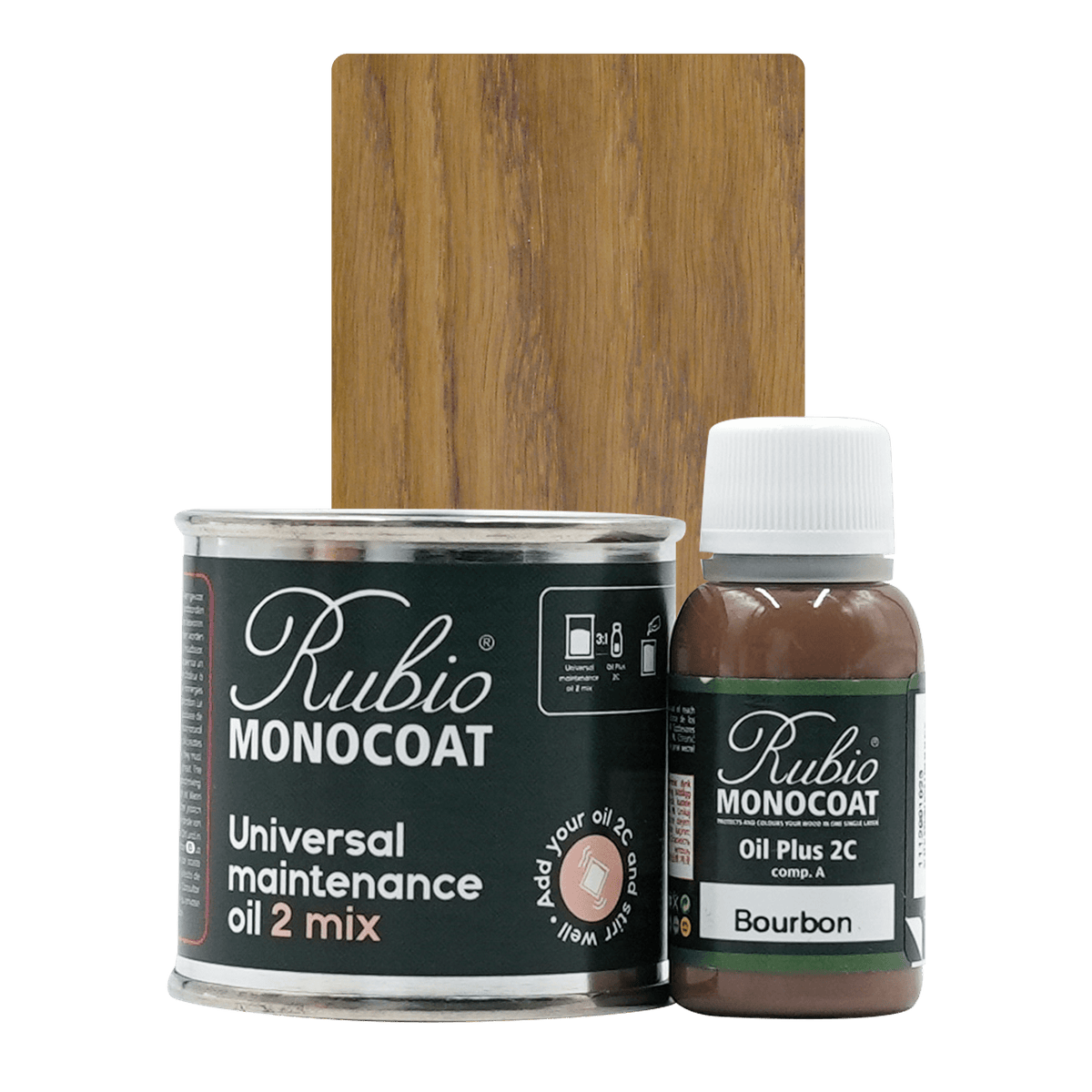 Rubio Monocoat Universal Maintenance Oil 2 Mix, sæt i farven Bourbon, 80 ml