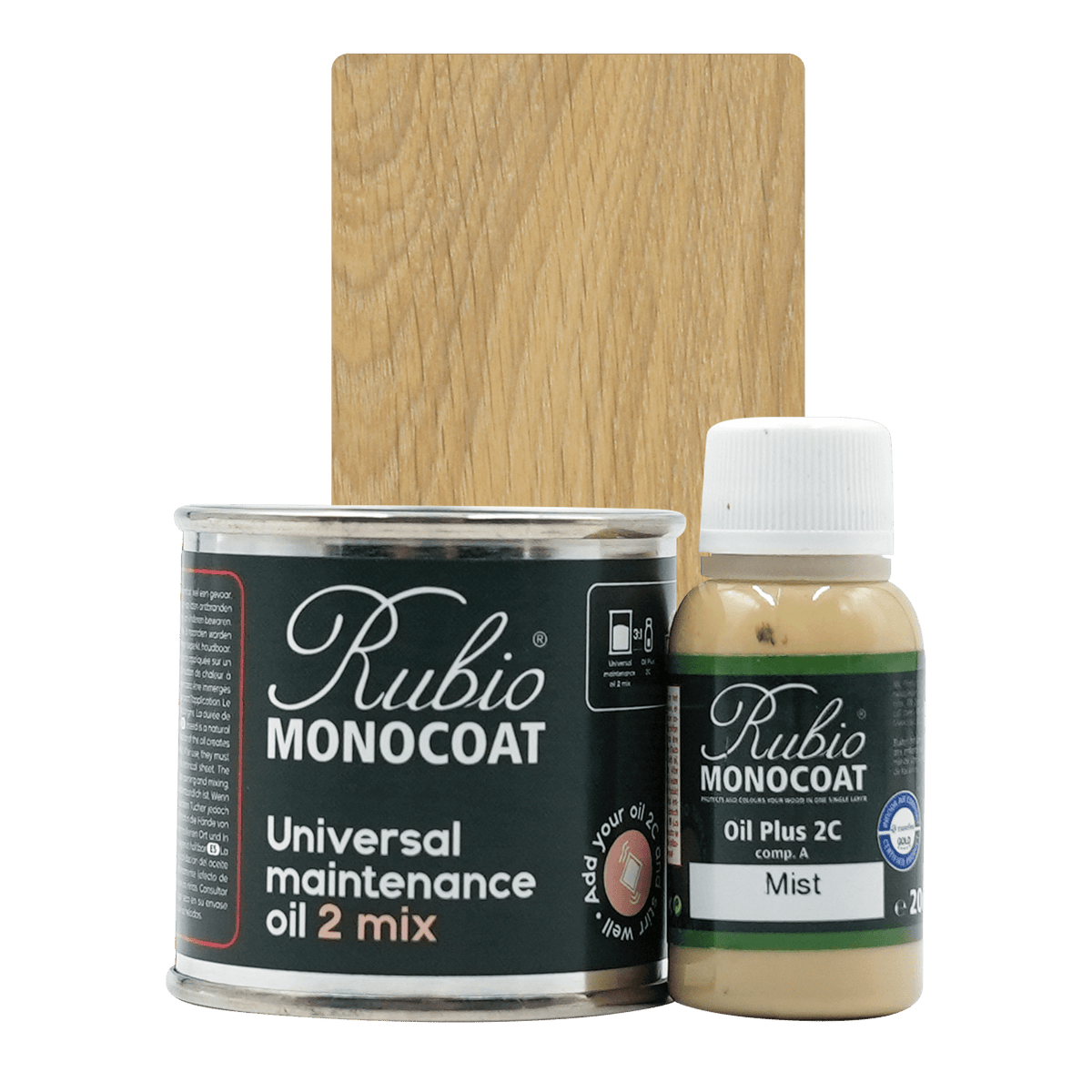 Rubio Monocoat Universal Maintenance Oil 2 Mix, sæt i farven Mist, 80 ml