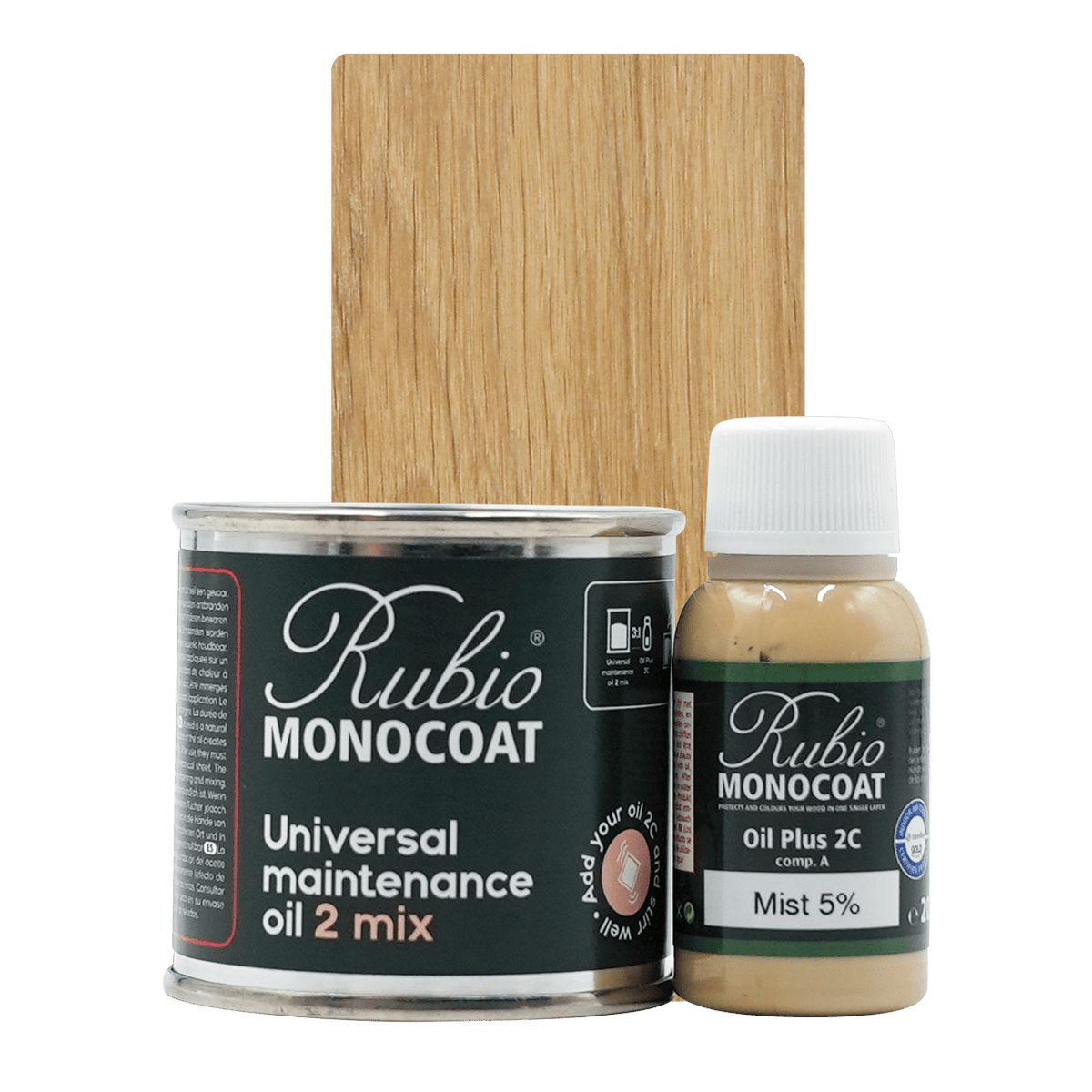 Rubio Monocoat Universal Maintenance Oil 2 Mix, sæt i varianten Mist 5%, 80 ml