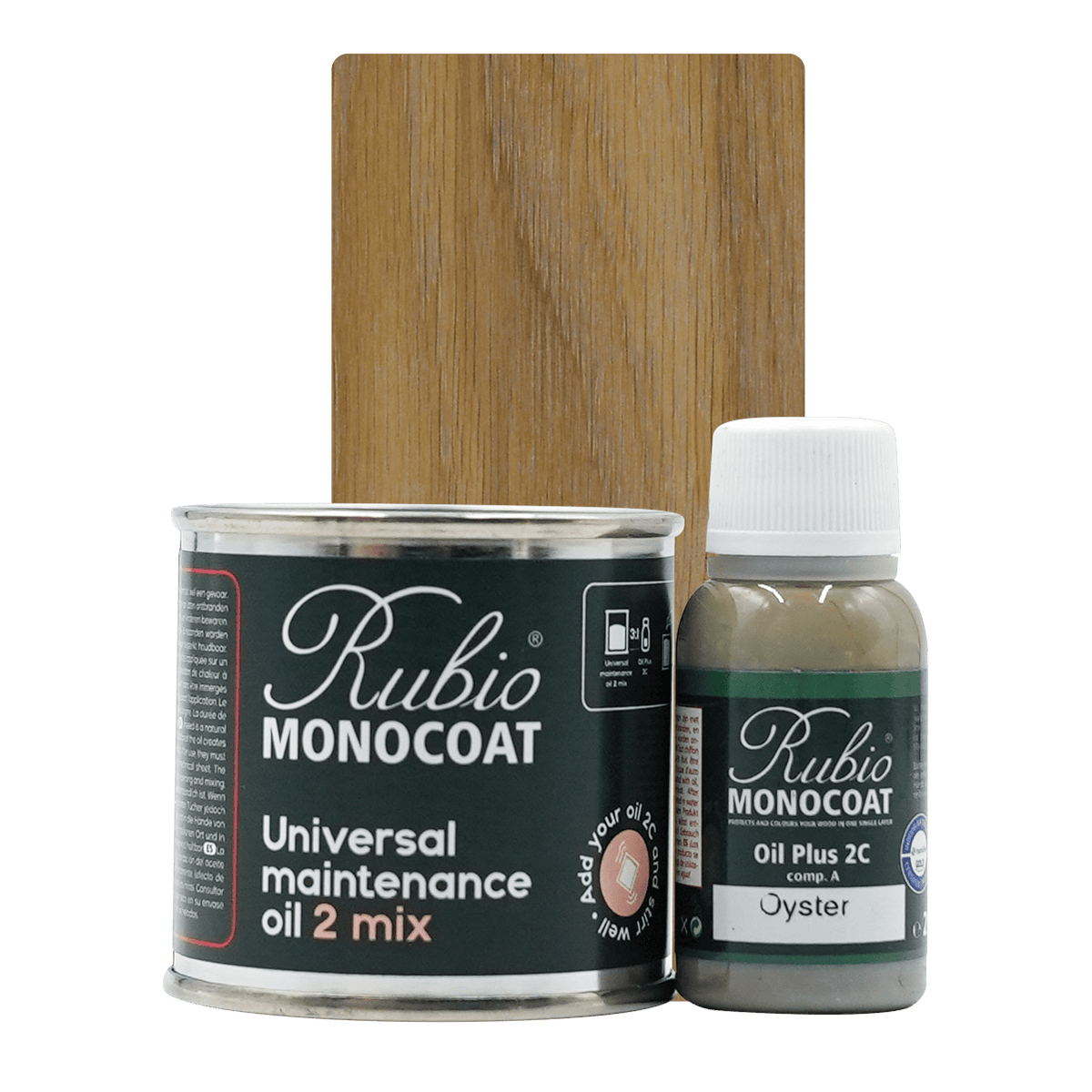 Rubio Monocoat Universal Maintenance Oil 2 Mix, sæt i farven Oyster, 80 ml