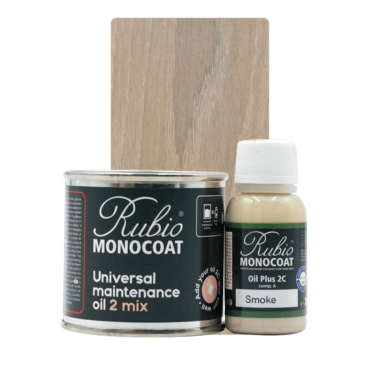 Rubio Monocoat Universal Maintenance Oil 2 Mix, sæt i farven Smoke, 80 ml