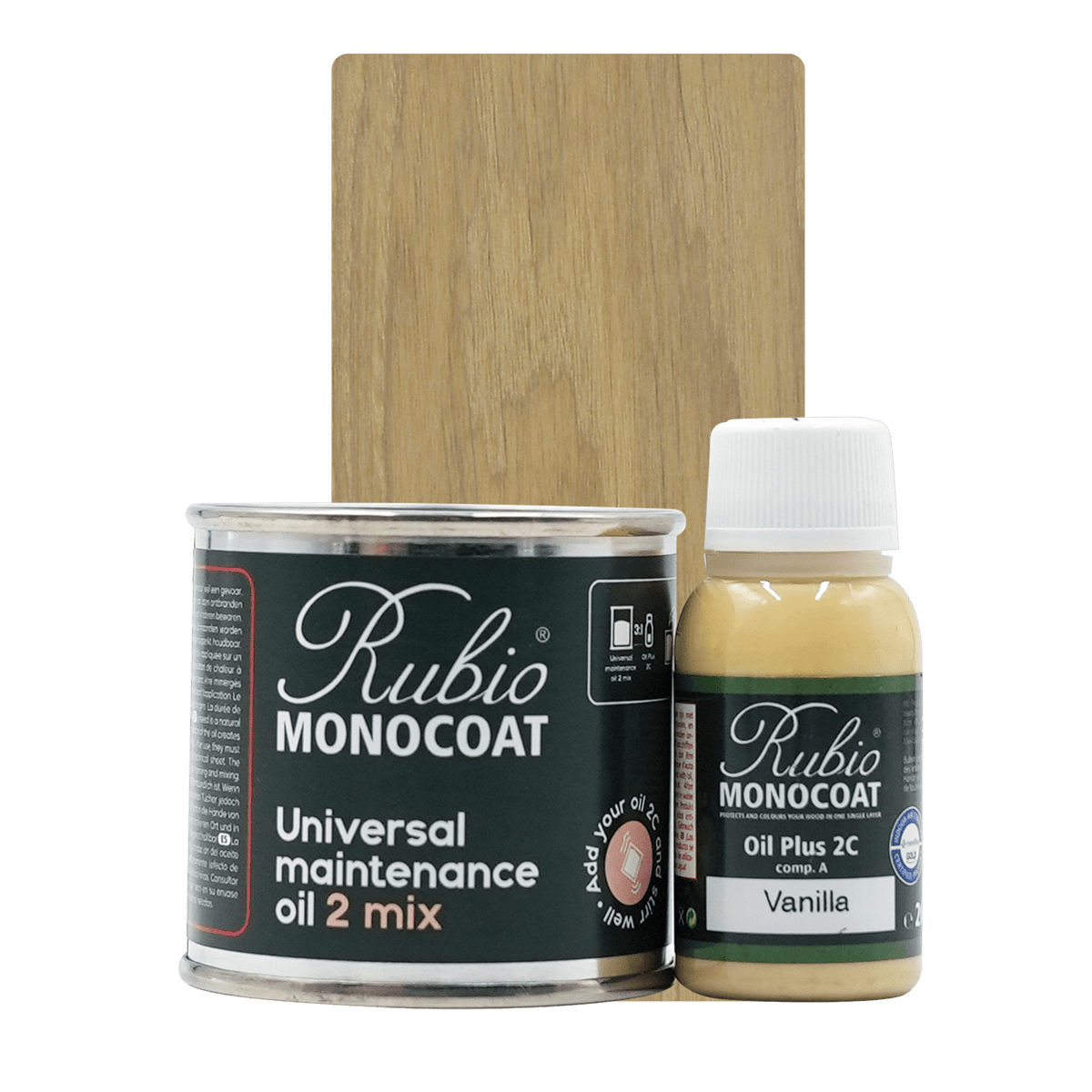 Rubio Monocoat Universal Maintenance Oil 2 Mix, sæt i farven Vanilla, 80 ml