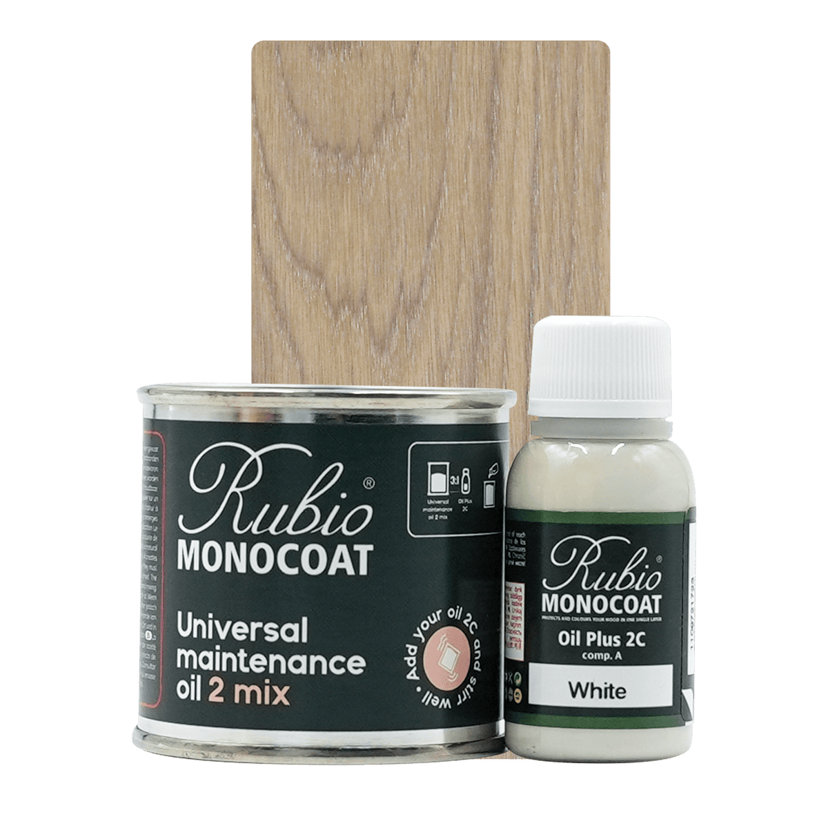Rubio Monocoat Universal Maintenance Oil 2 Mix, sæt i farven White, 80 ml