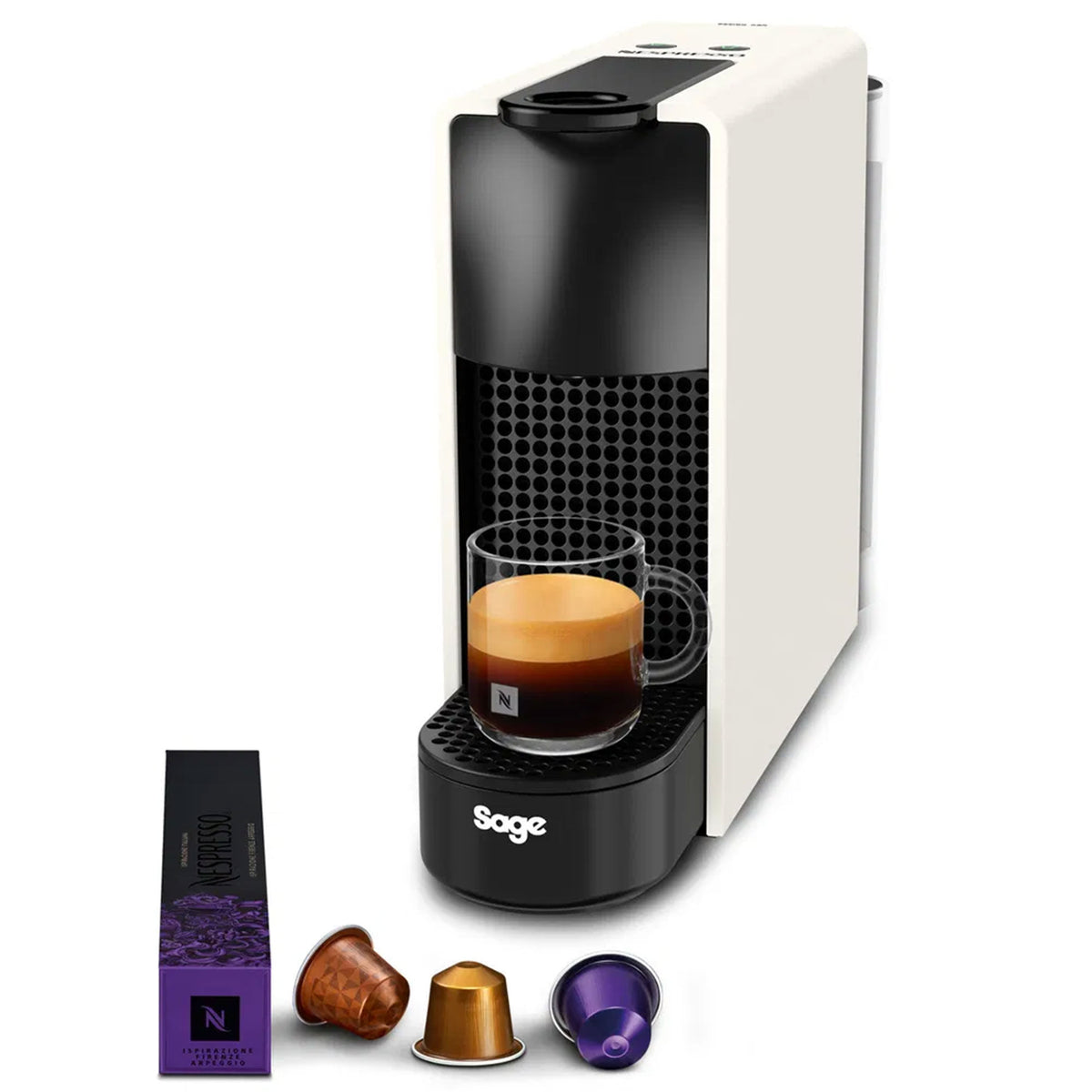 Hvid Nespresso by Sage Essenza Mini SEC 220 kapselmaskine