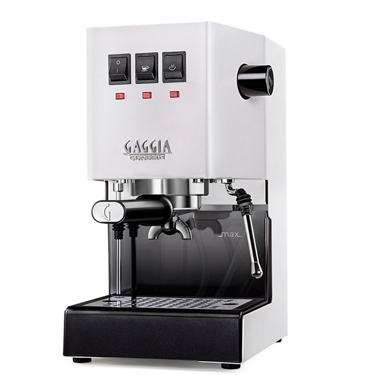 Gaggia Classic E24 espressomaskine i hvid med messingkedel