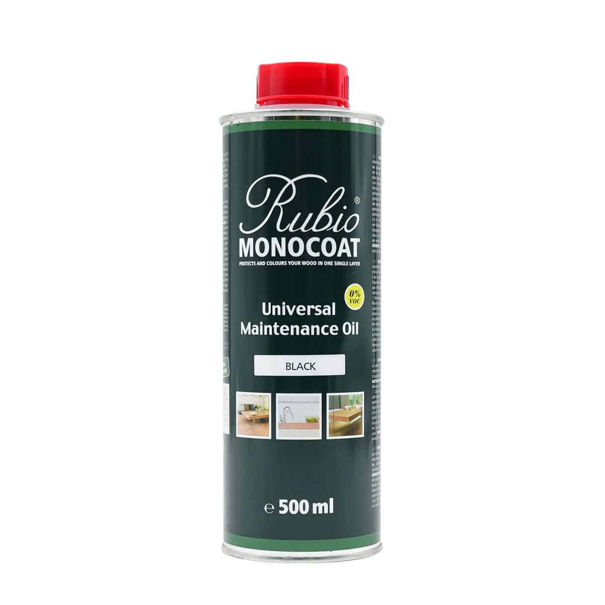 Rubio Monocoat Universal Maintenance Oil i Black, stor 0,5 L beholder