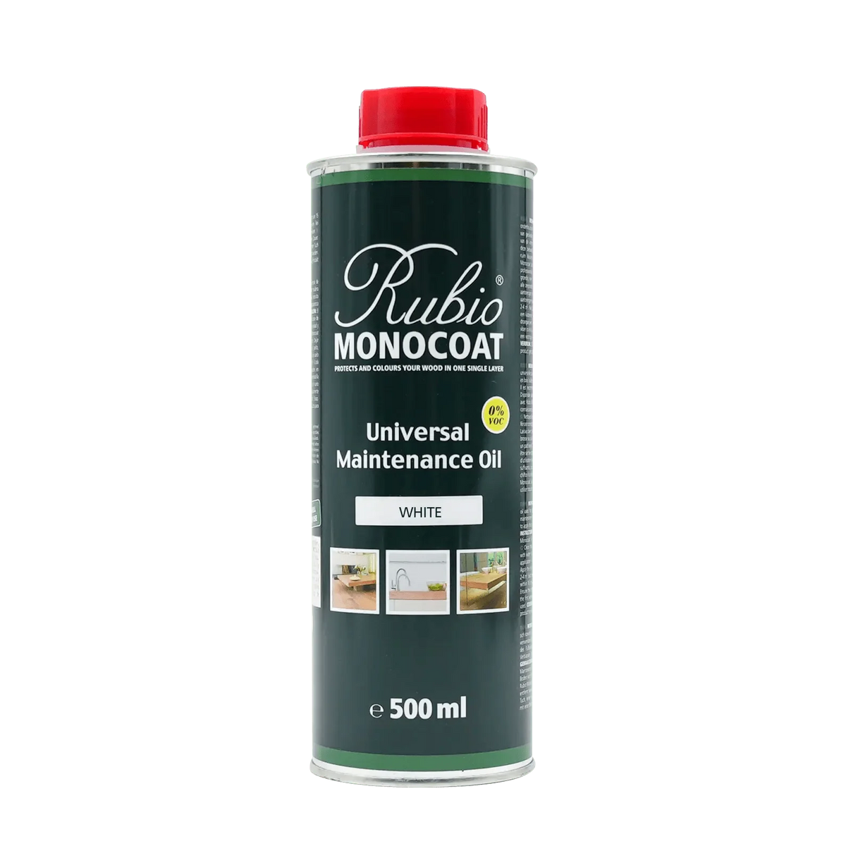 Rubio Monocoat Universal Maintenance Oil i White, stor 0,5 L beholder