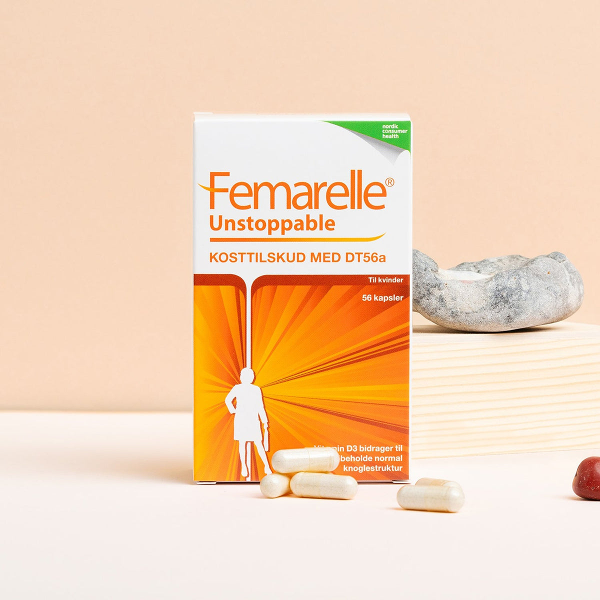 Pakning med Femarelle Unstoppable, 56 kapsler