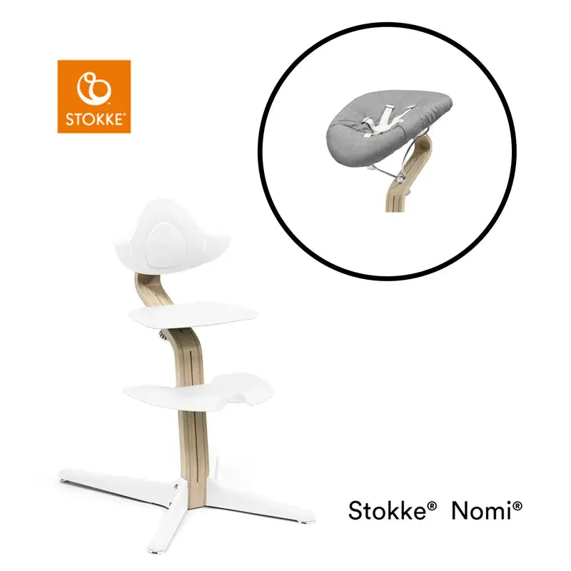 Stokke Nomi højstol i bøg, inkl. Newborn, i Natural/White