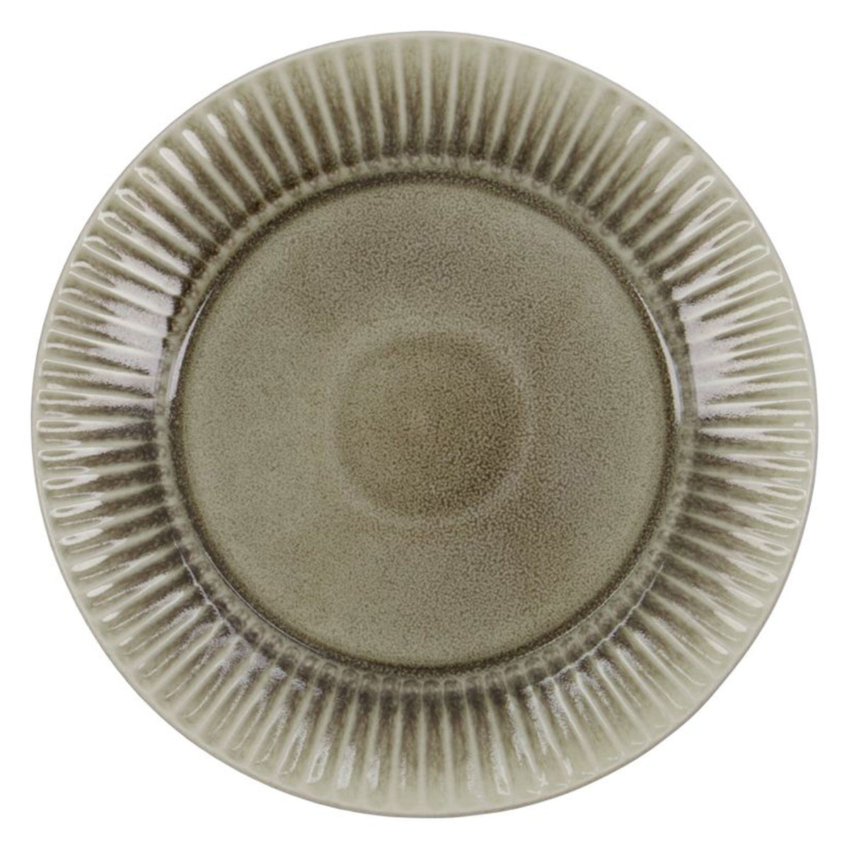Grå/brun Pleat middagstallerken fra House Doctor med riflet overflade, Ø27 cm