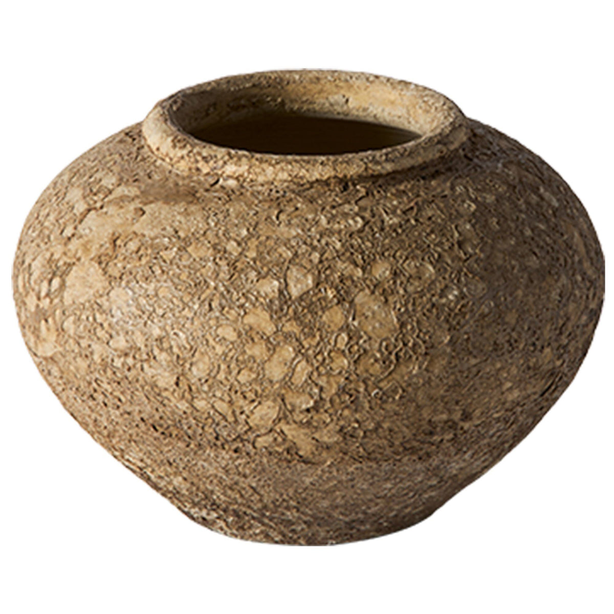 Beige Muubs Luna vase, 18 cm, med taktil overflade inspireret af månen