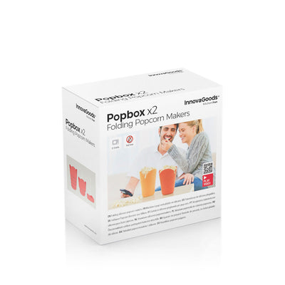 Sammenfoldelige silikone Popcorn Poppers Popbox InnovaGoods Pakke med 2