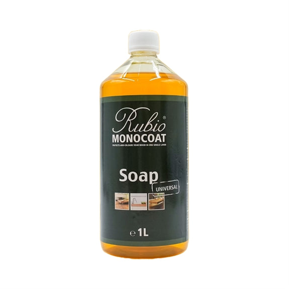 Rubio Monocoat Universal Soap i 1 liters beholder til rengøring af oliebehandlede overflader