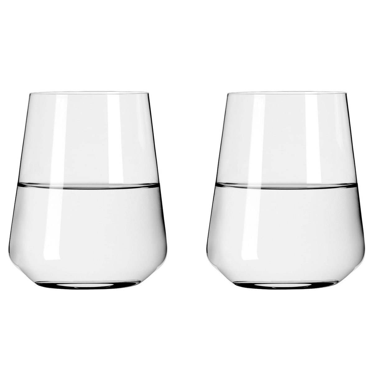 To Ritzenhoff Lichtweiss vandglas som tumblerglas med lige linjer