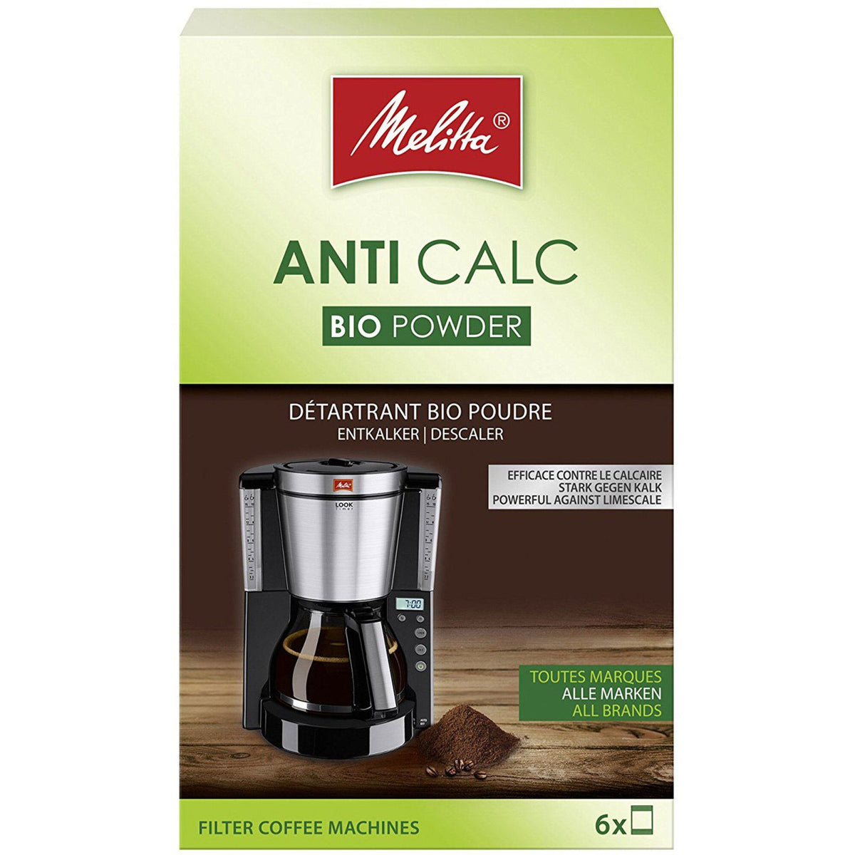 Melitta Anti Calc afkalkningspulver i pakke med 6 x 20 g