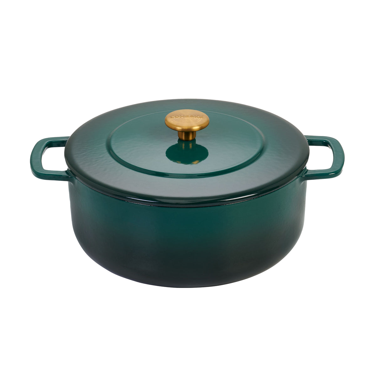 Grøn Combekk støbejernsgryde med låg, 24 cm i diameter og 3,8 liter
