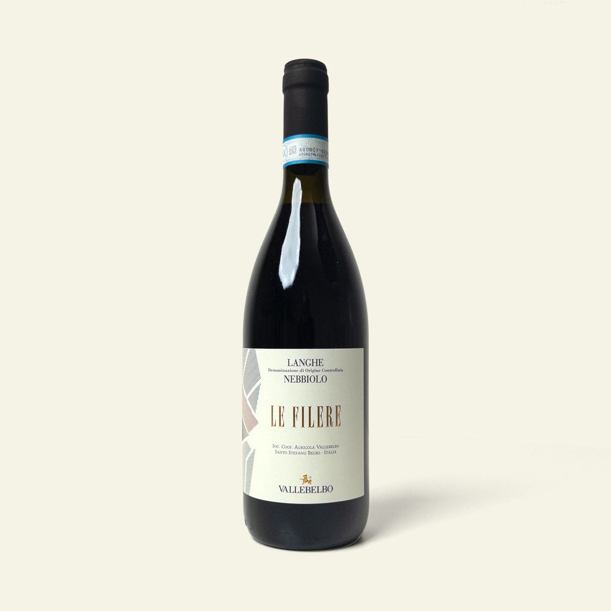 Flaske Vallebelbo Le Filere Langhe DOC Nebbiolo rødvin