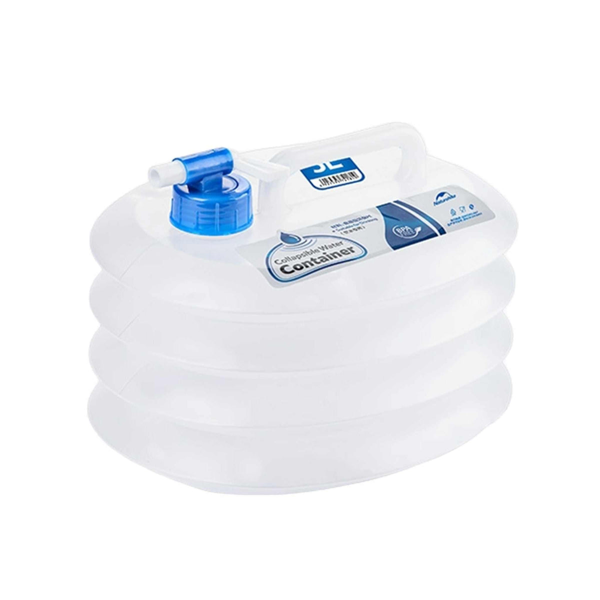 Outdoor Basics foldbar vanddunk på 5 liter, vist sammenfoldet og fyldt