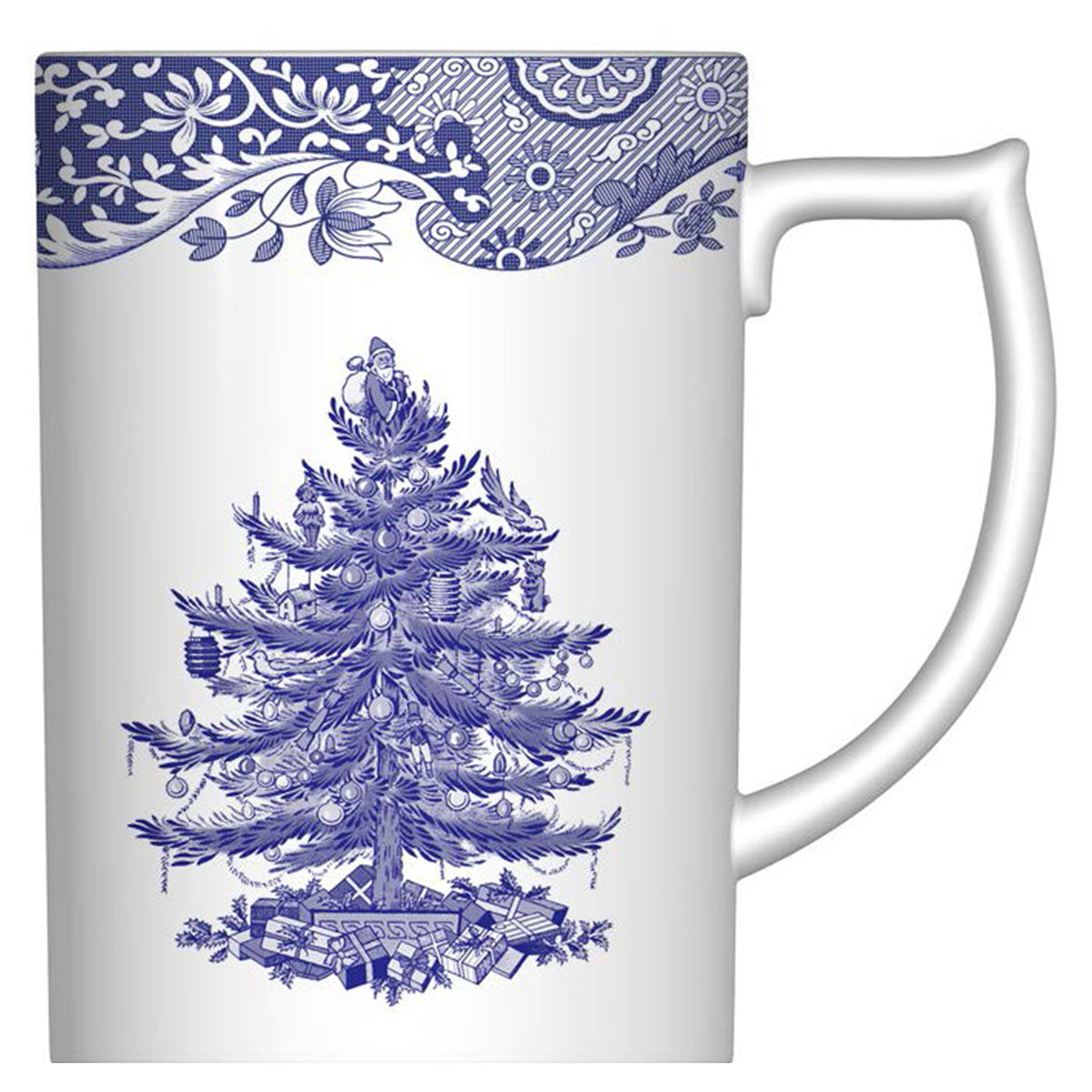 Spode Blue Italian Christmas Tree krus på 35 cl med blå kant